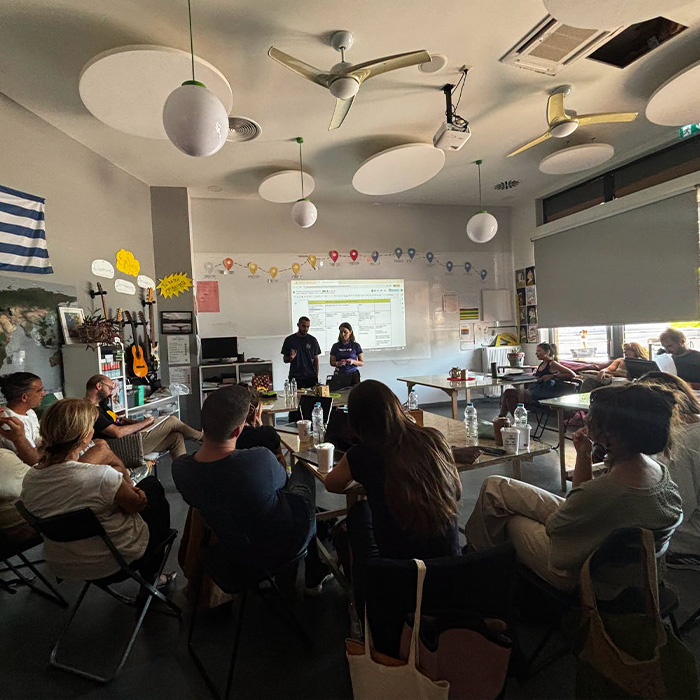 Teachers meeting in a Big Bang School classroom